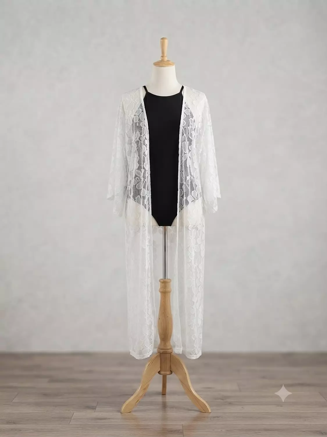 Embroidered Lace Long Cover-Up 3