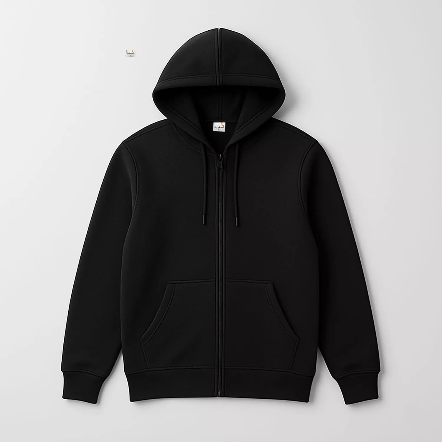 Men Zip-Up Hoodie - Black  image