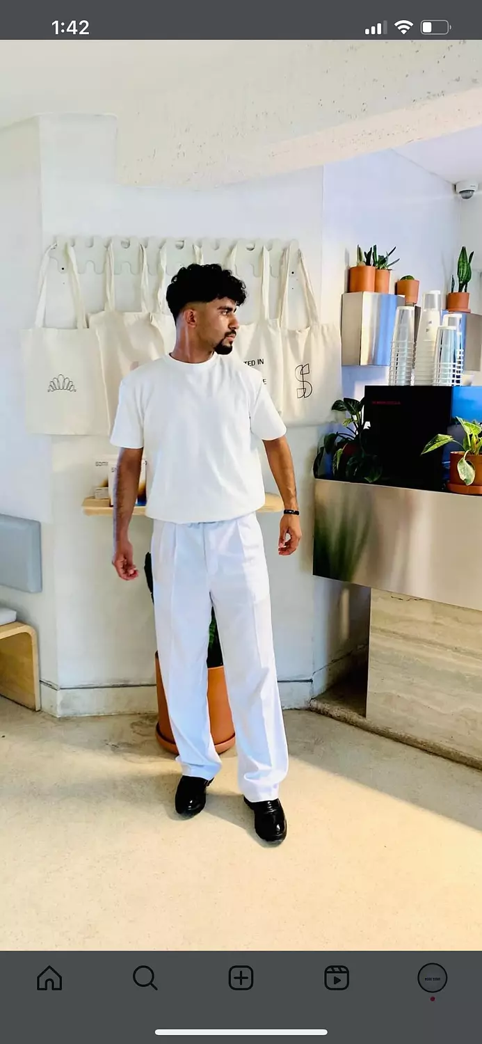 Classic wide leg white  hover image