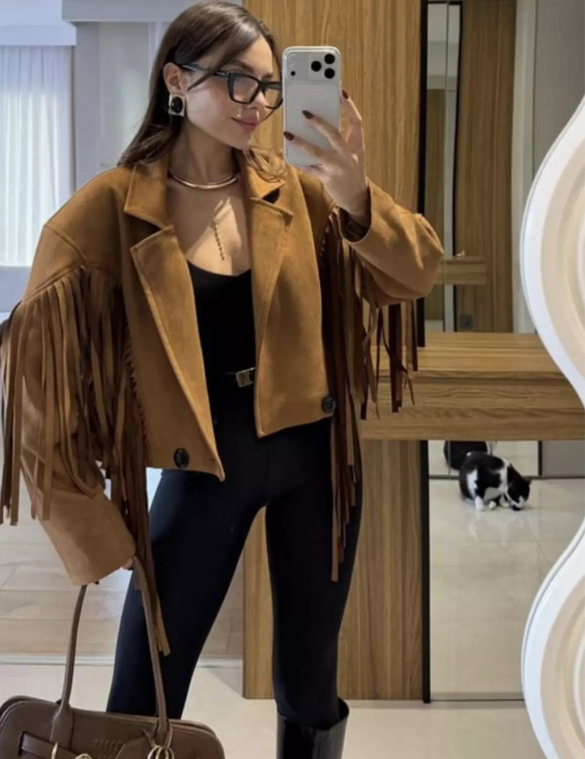 Fringed suede winter jacket  1