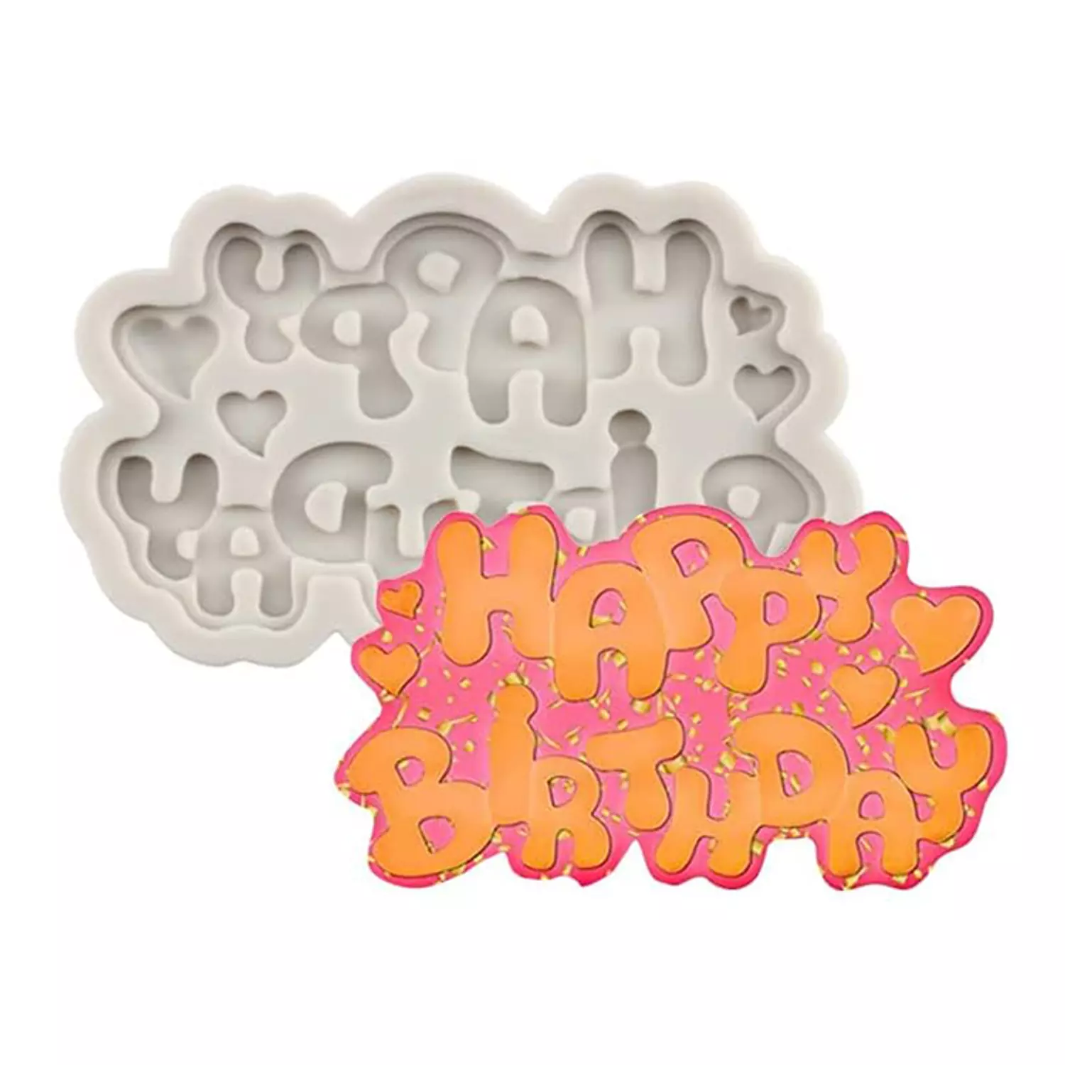 Happy Birthday silicone mold 1