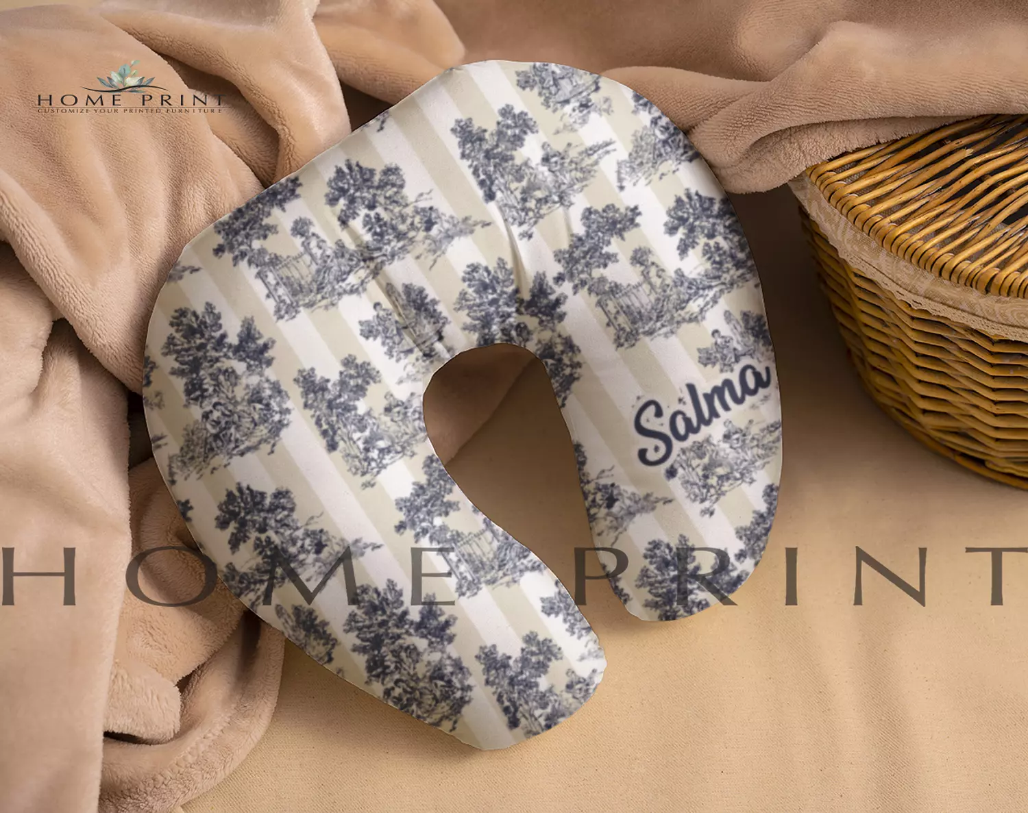 Velvet Neck Pillow - Trees - Multi Colors image