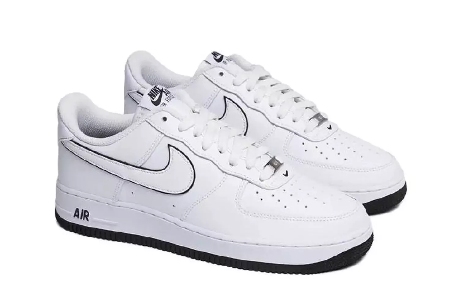 Nike Air Force 1'07 Low White Black Outline Swoosh 1