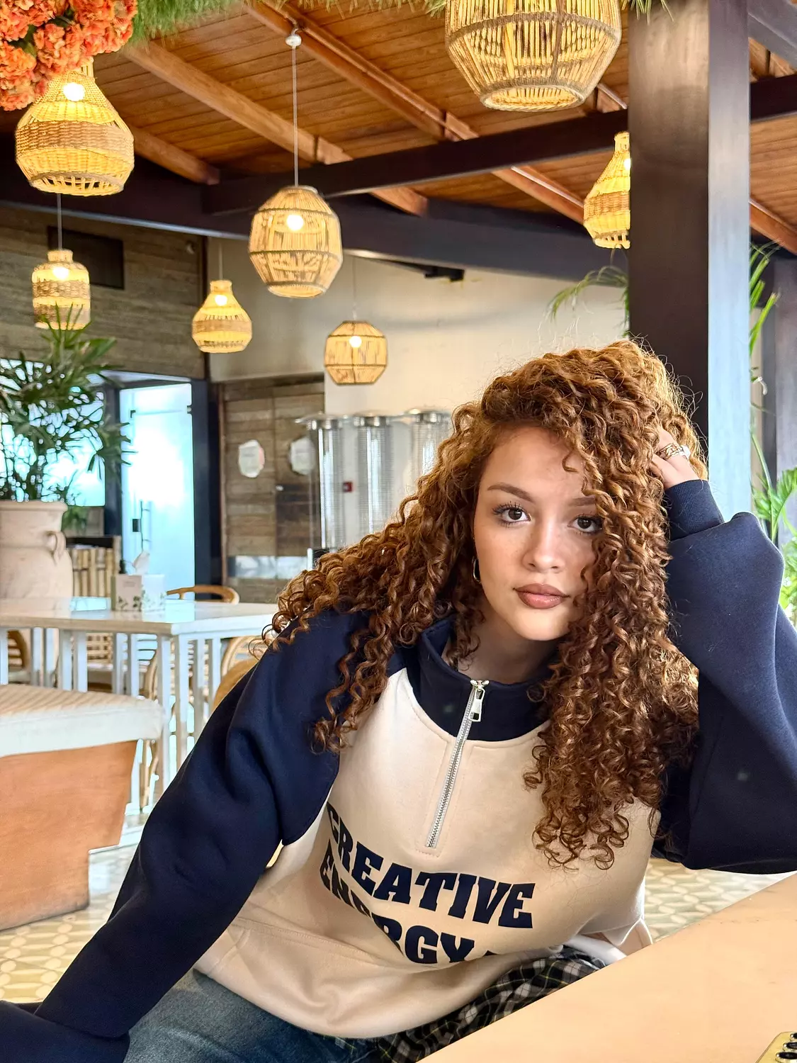 Half Zip Up Oversized Hoodie- Sleeve Tee  5