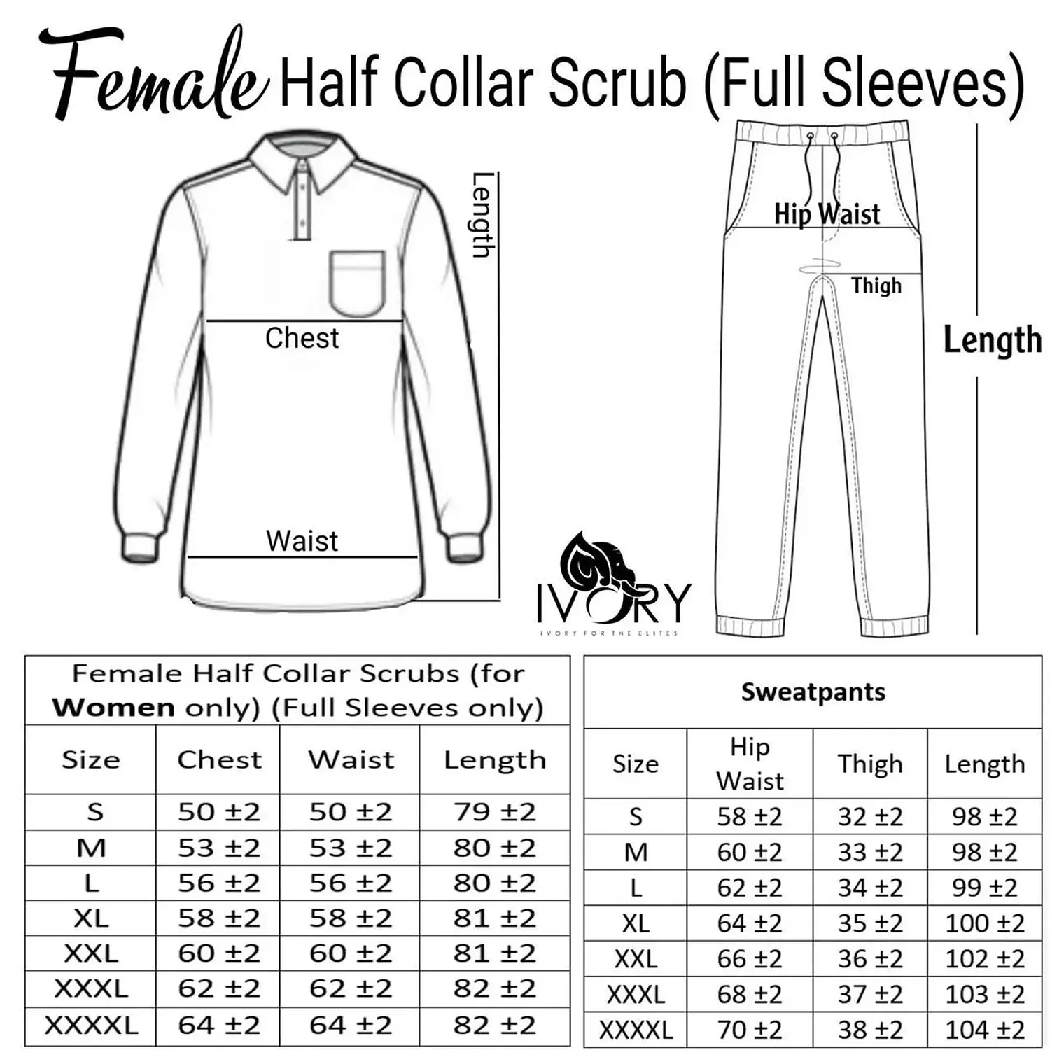 Beige Female Half Collar Scrub (Full Sleeves) 9