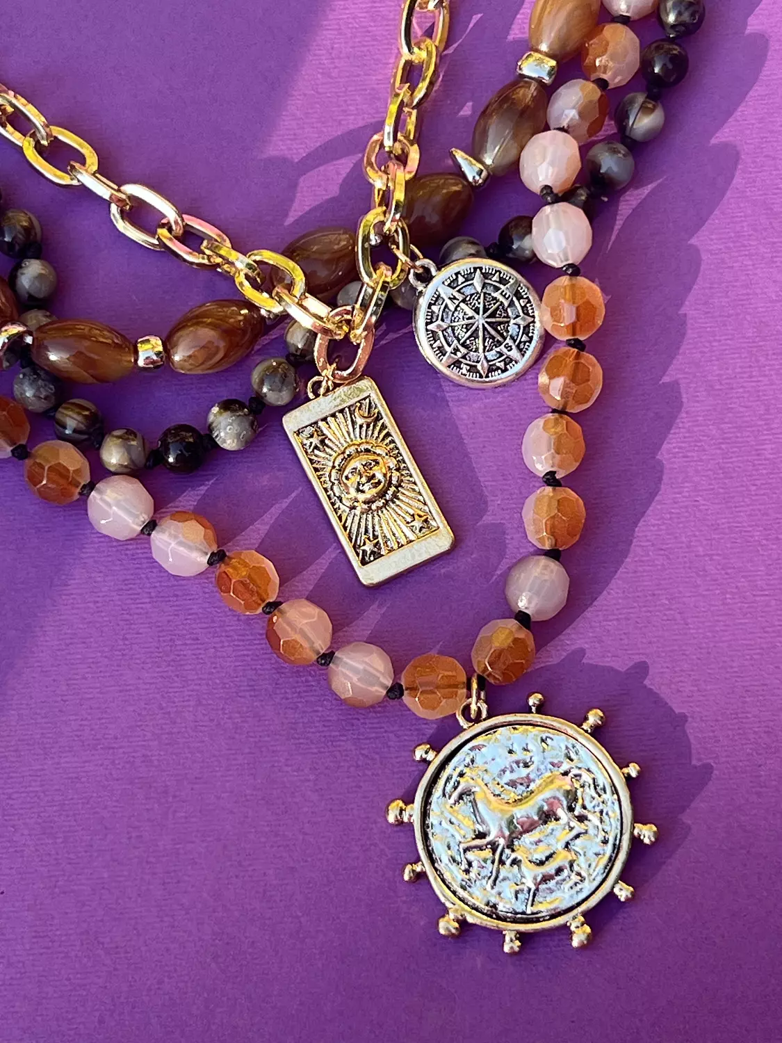 4 in 1 Coin stacked Necklace  2