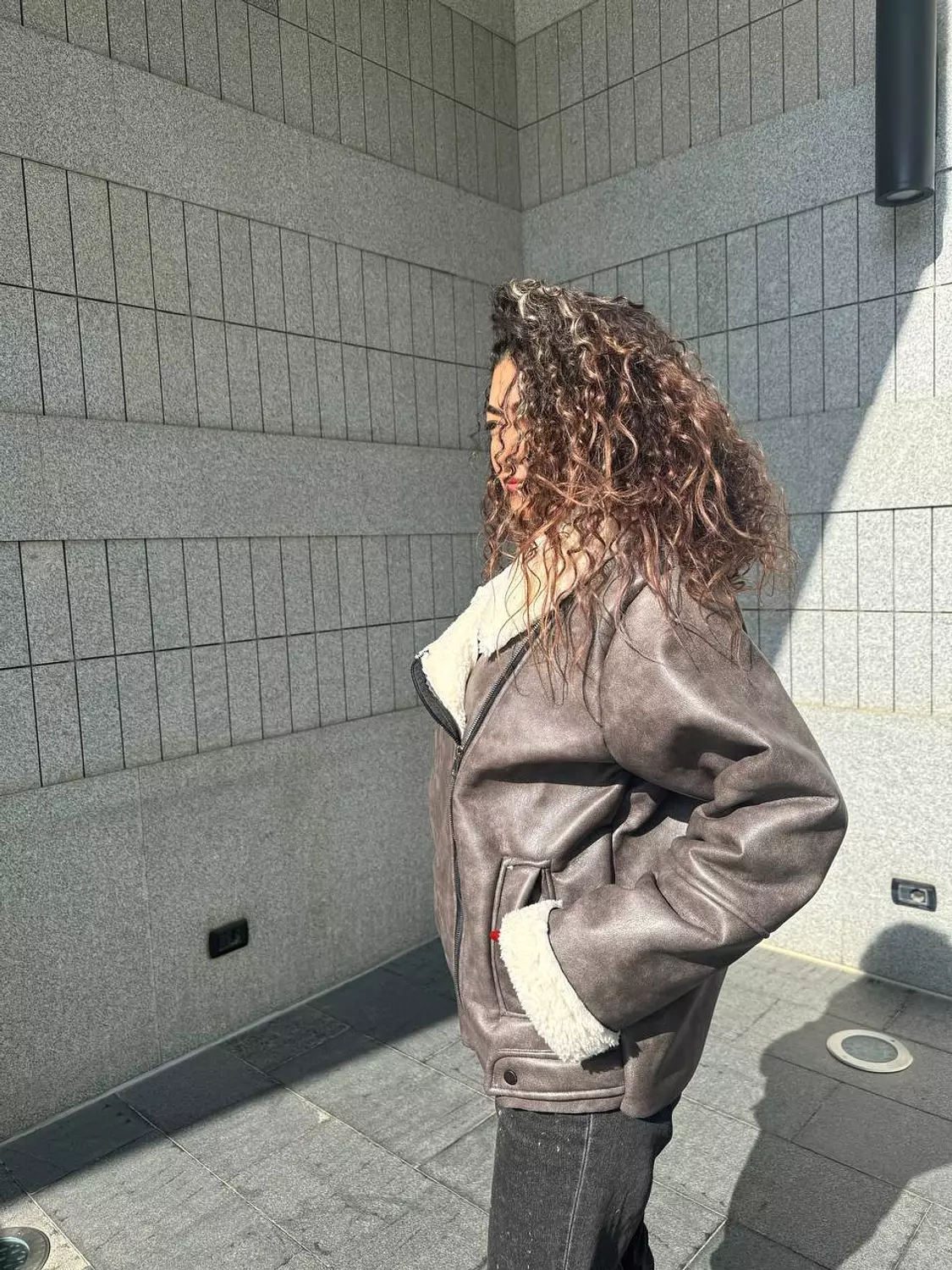 Stonewashed Oversized Leather Jacket 6