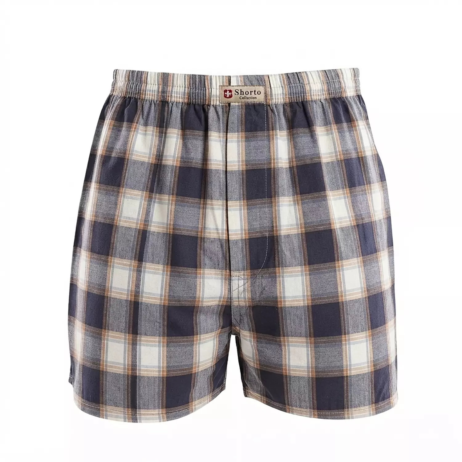 Men's Plaid Boxer - 4333 - Dark Navy image