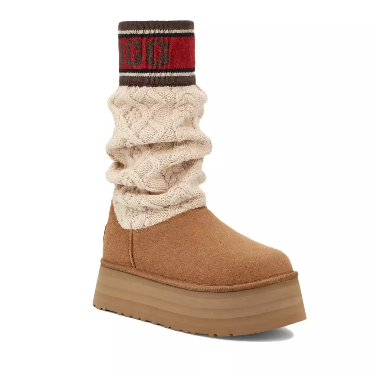 UGG Classic Sweater Letter Boot - Chestnut 2