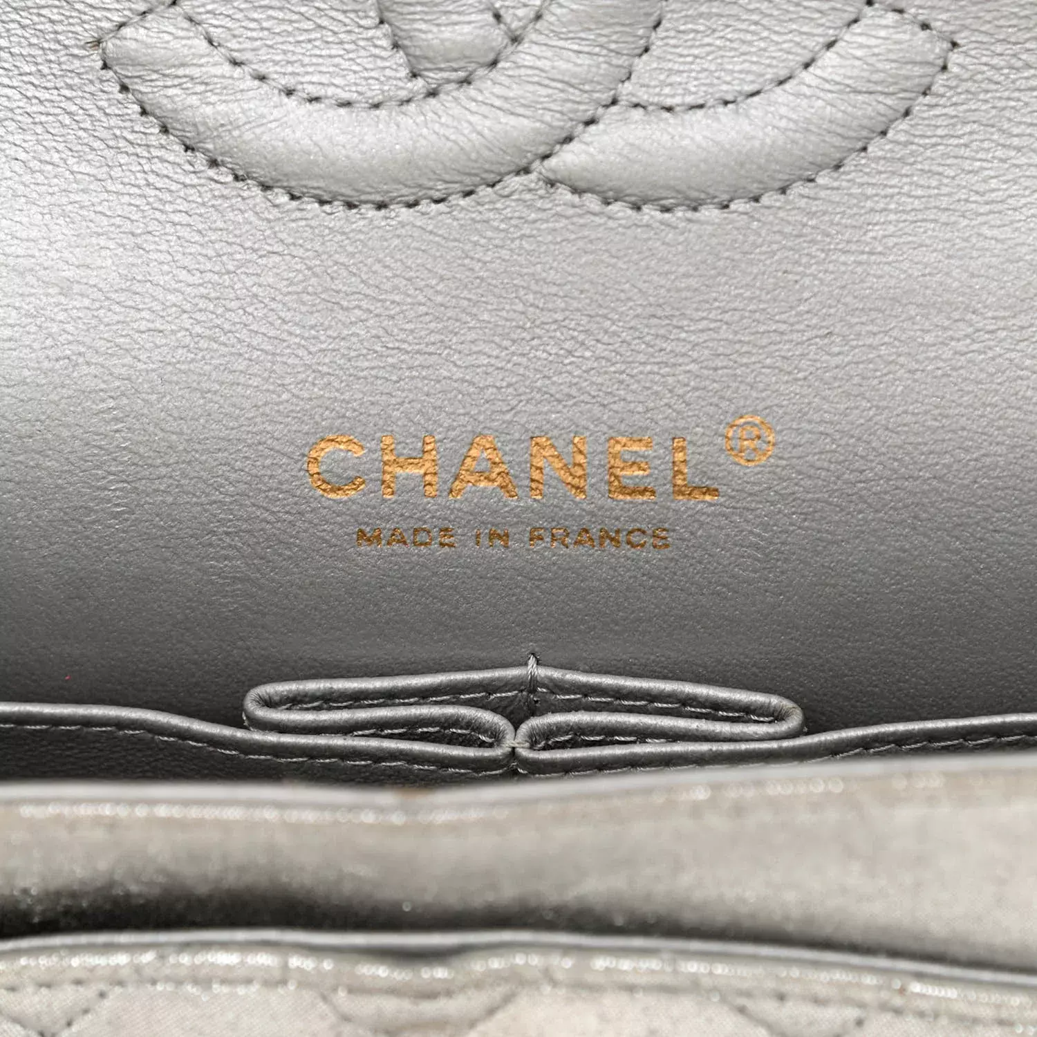 Chanel Iridescent Calfskin Medium Double Flap bag in silver.  3