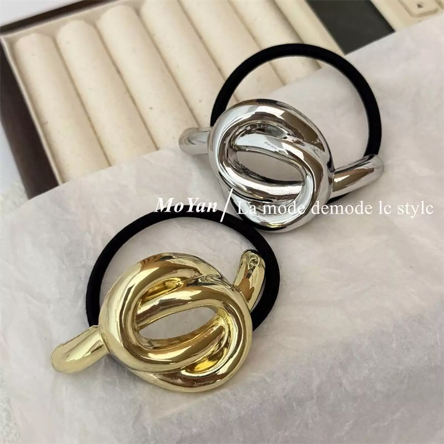 Gold/Silver Loop Hair Tie image
