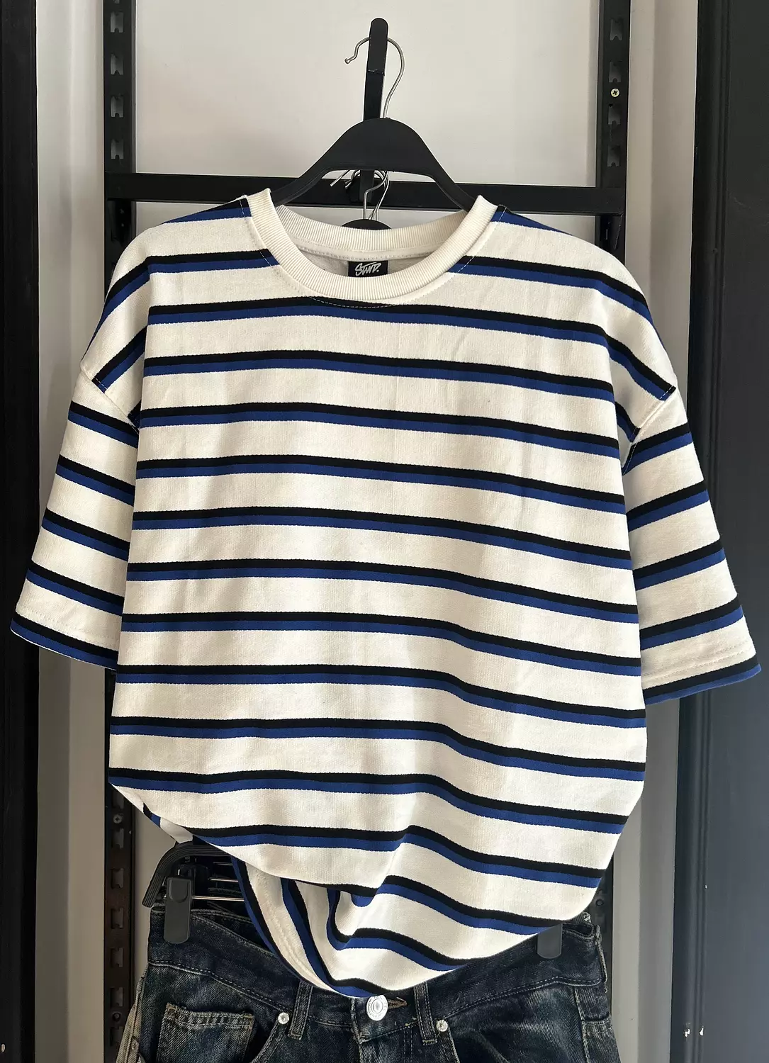 PULL&BEAR STRIPED SHORT SLEEVE T-SHIRT - BLUE 8