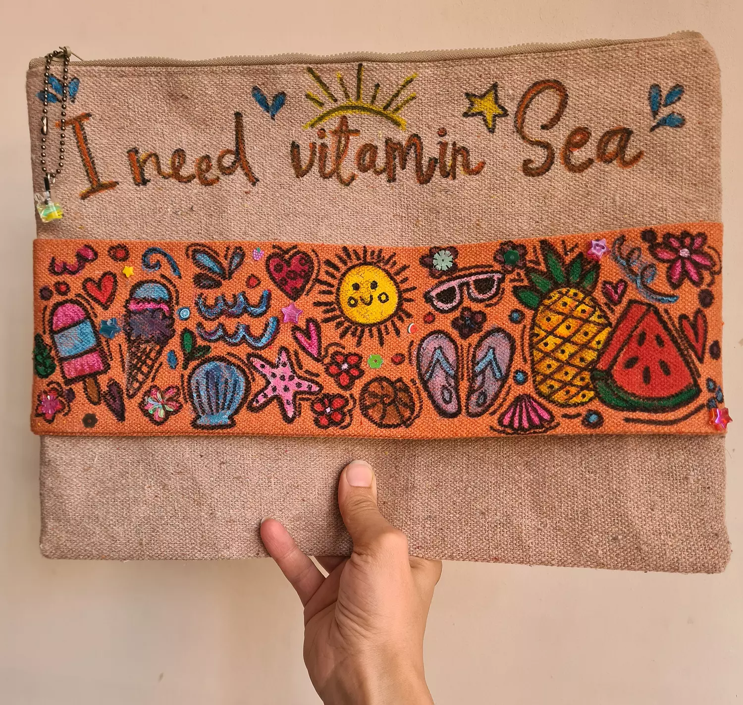 I need vitamin sea fabric clutch  image