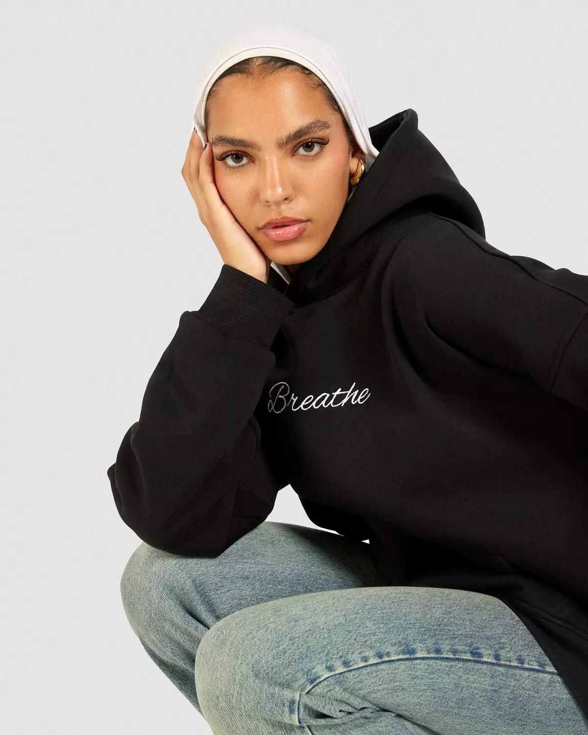 Breathe Oversize Hoodie in Black 3