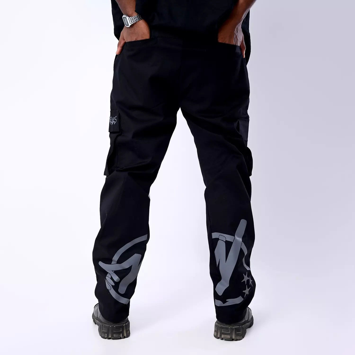 Black x Grey Cargo Pants 2