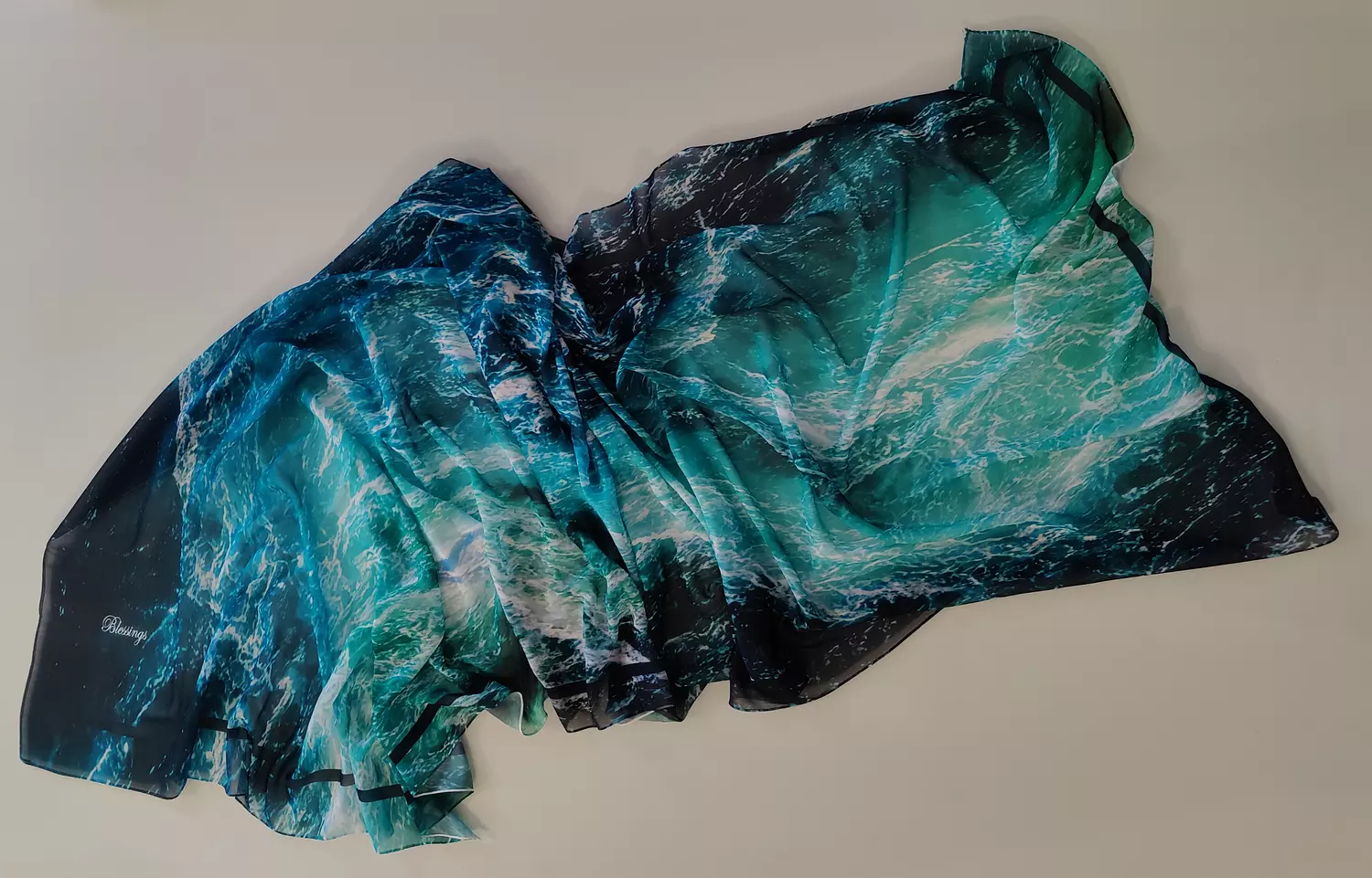 Scarf-Blessings New-Green Ocean hover image