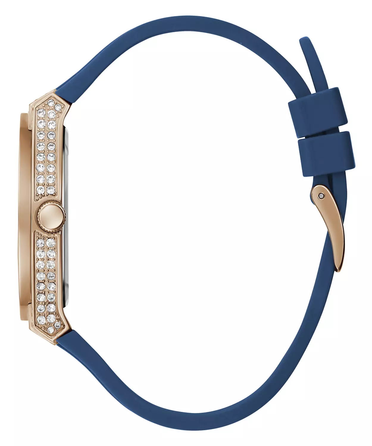 GUESS GW0439L4 ANALOG WATCH For Women Round Shape Blue Silicone Smooth Strap 4
