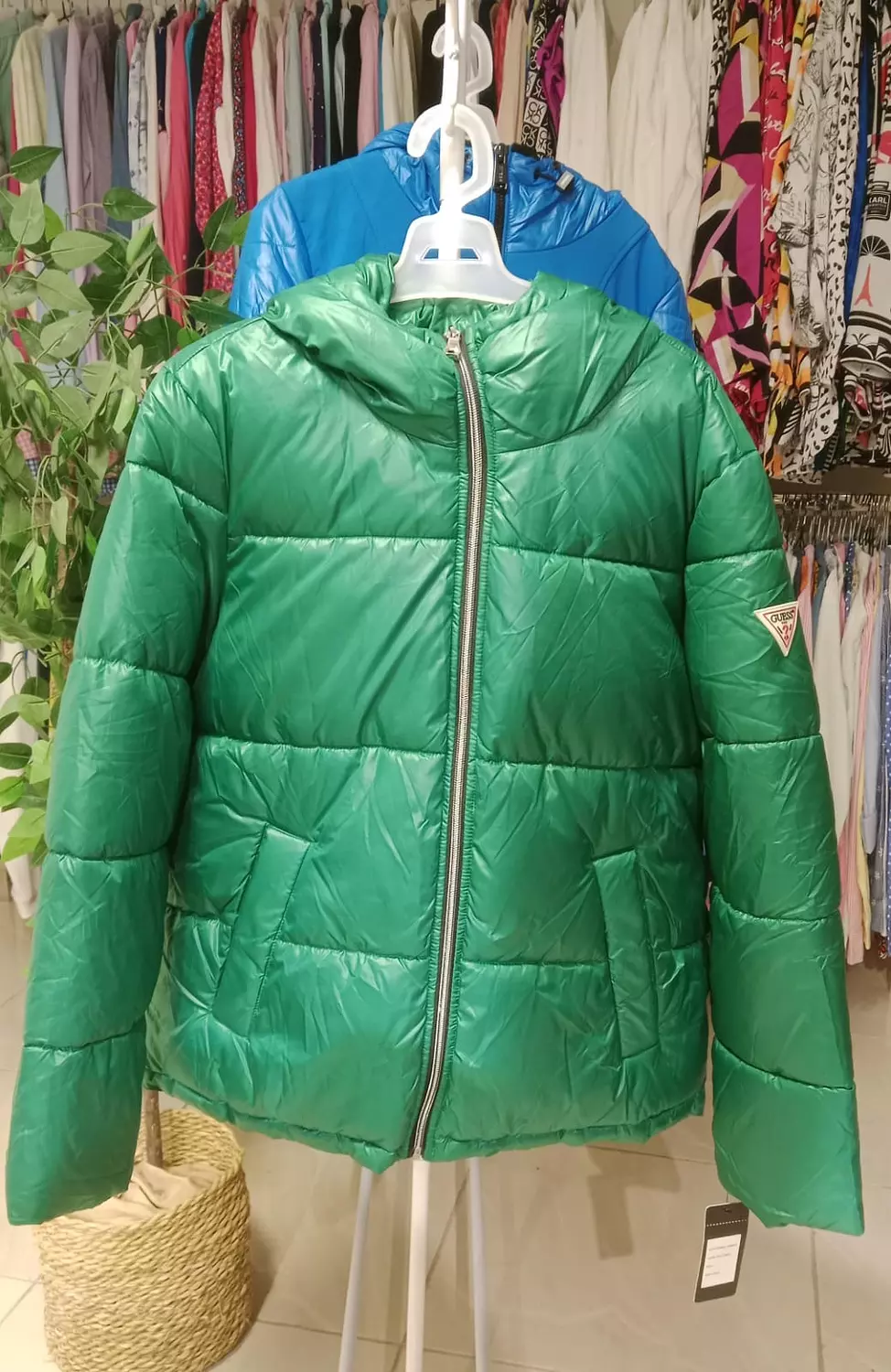 Guess Quilted Hooded Jacket – Green image