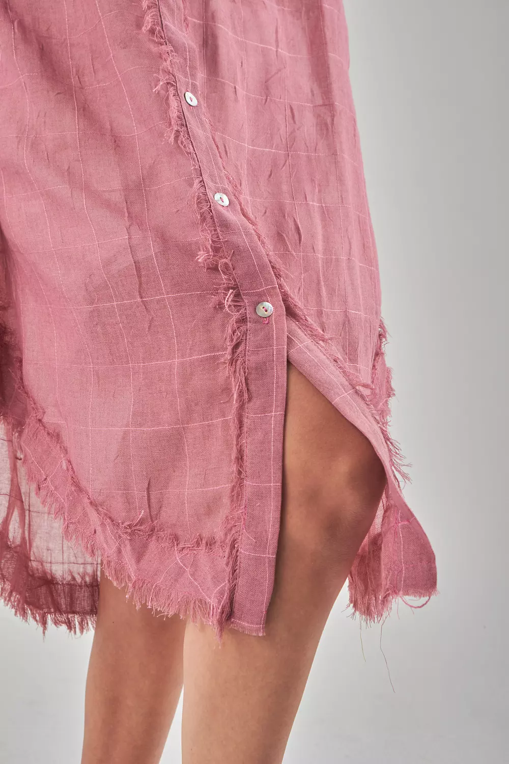 Mesh Linen Pink Shirt 4