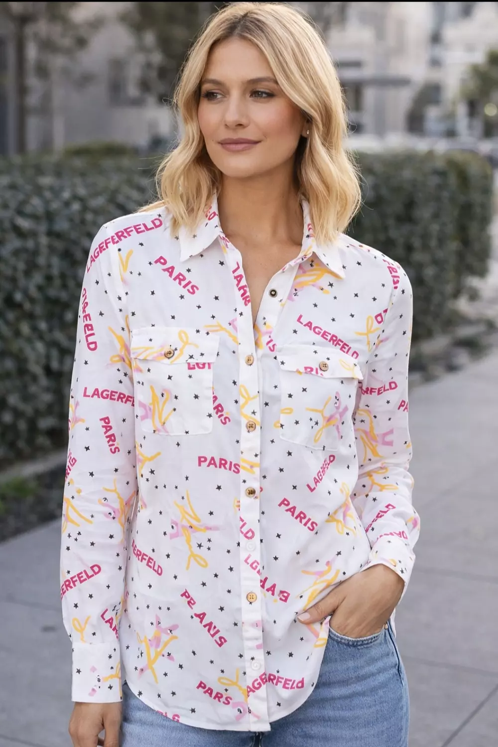 KARL Lagerfeld button-down shirt that blends high-fashion image