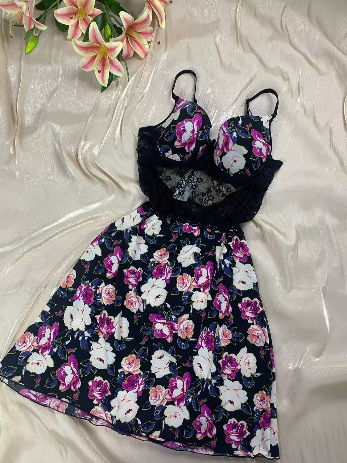 Floral padded jersey baby doll from dr secret   Xl to 75:77 k    image