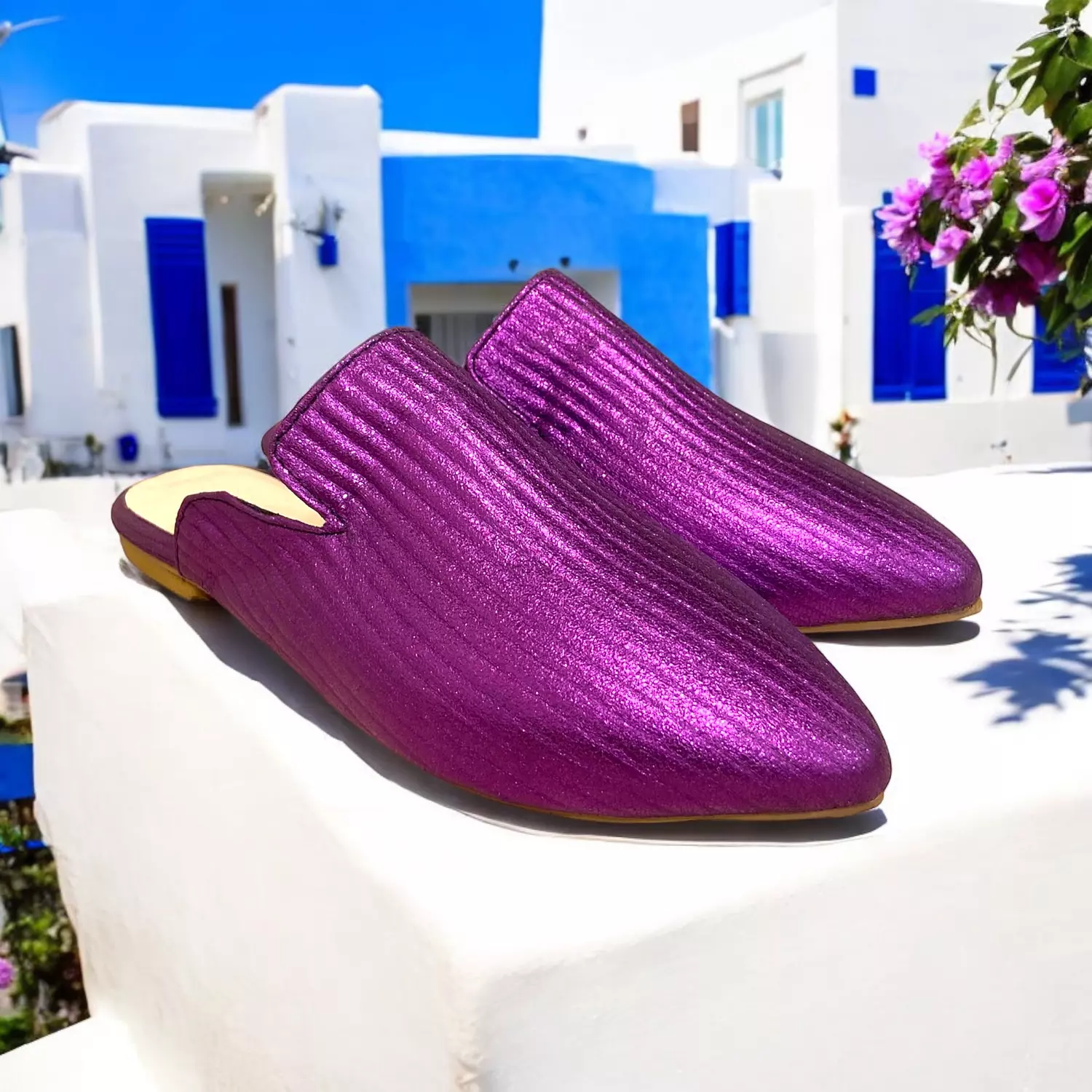 Pleated Pink Loafers image