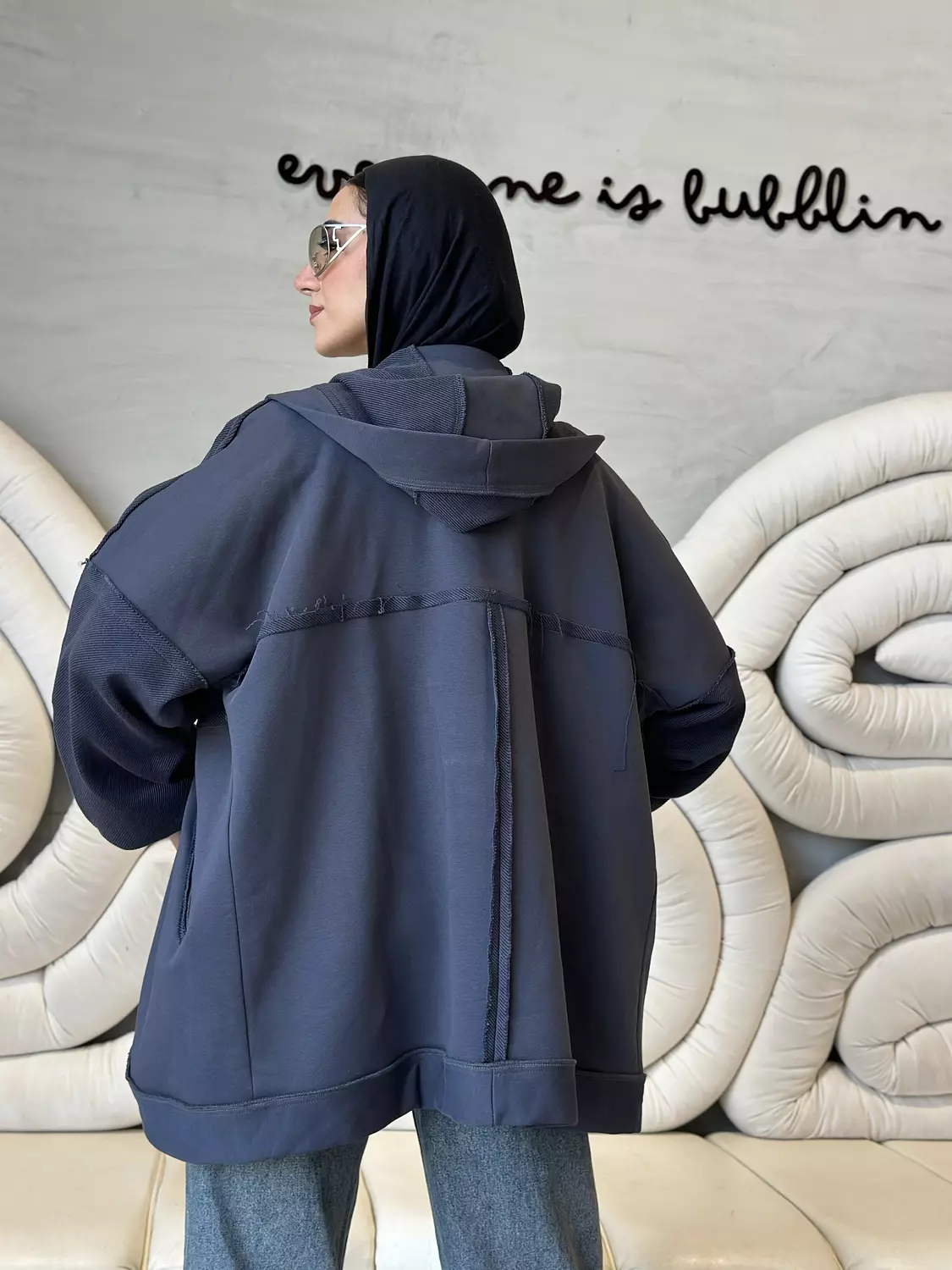 HOODED CARDIGAN IN CHARCOAL GREY 1