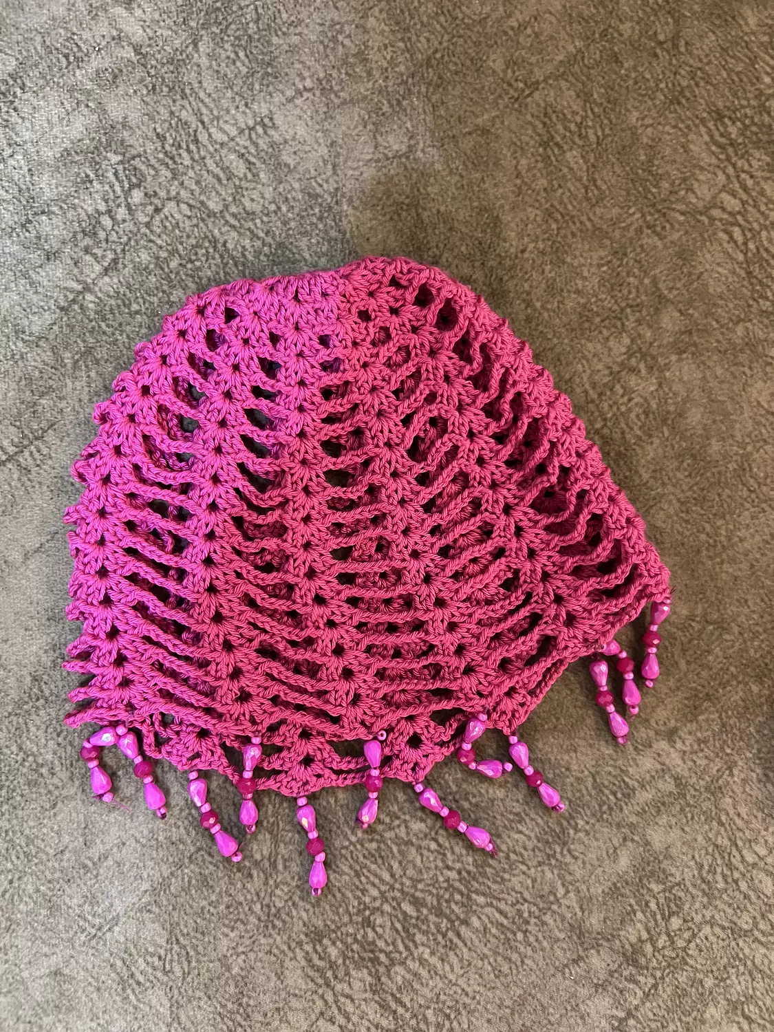Pink bloom crochet hat 2