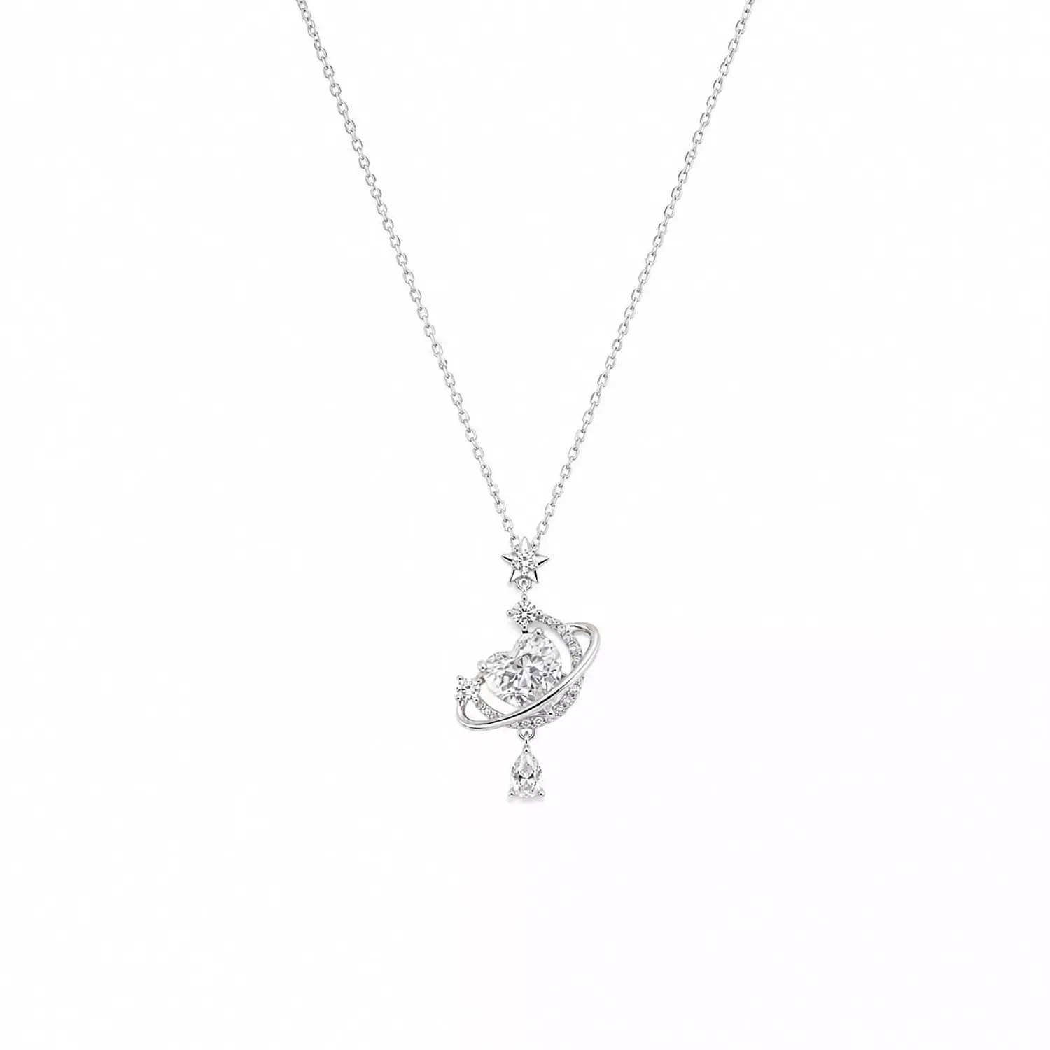 Silver Necklace Heart 1