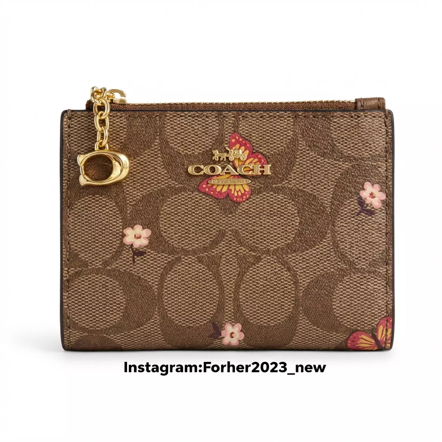 Coach bifold wallet with flowers image