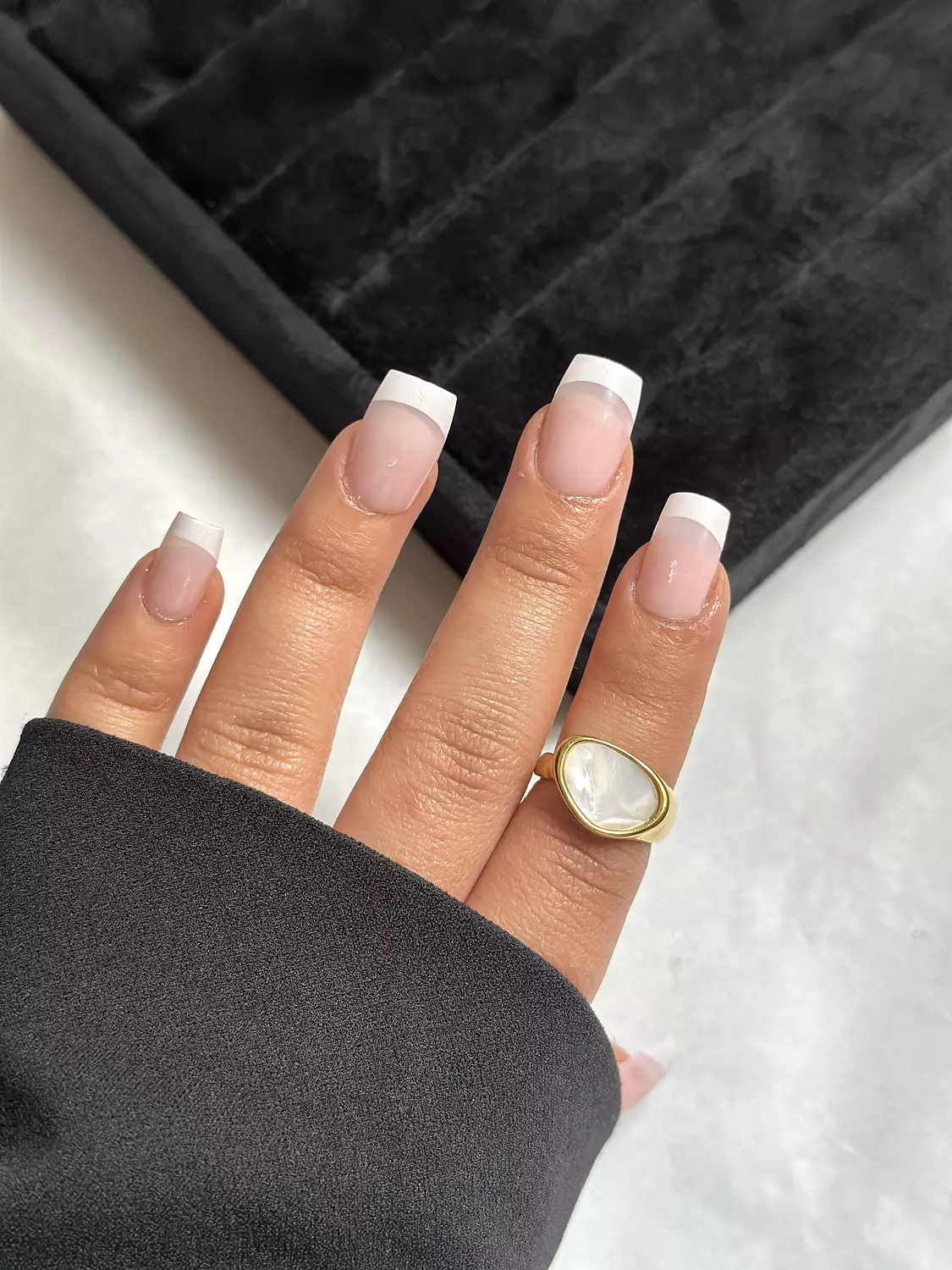 Bold Oval white stone Ring 2