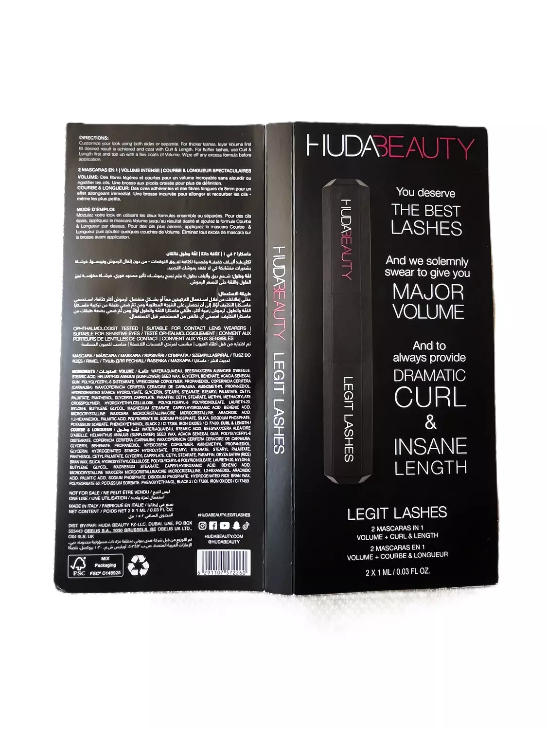 Huda Beauty Legit Lashes Mascara 1ml x2 image