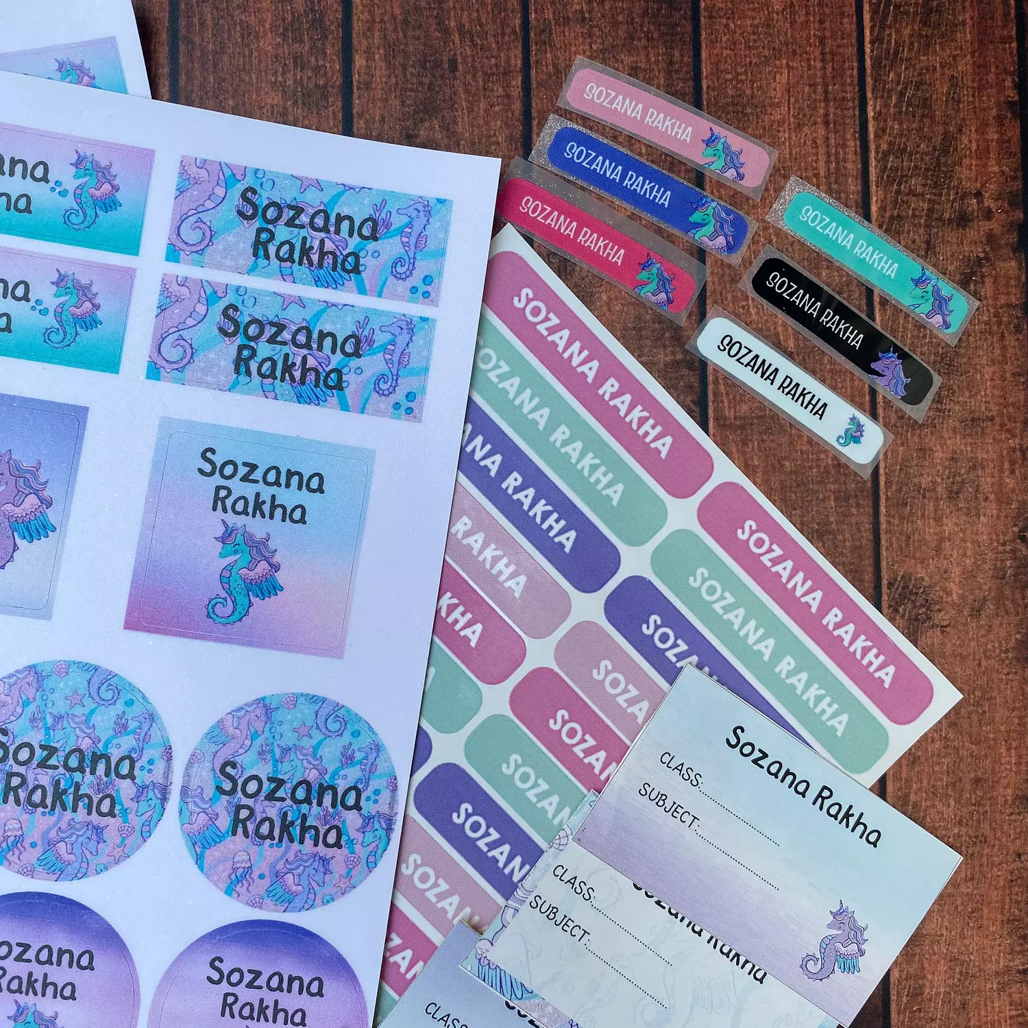 Smiggle Sea Horse School Labels | Seven Days Design Studio
