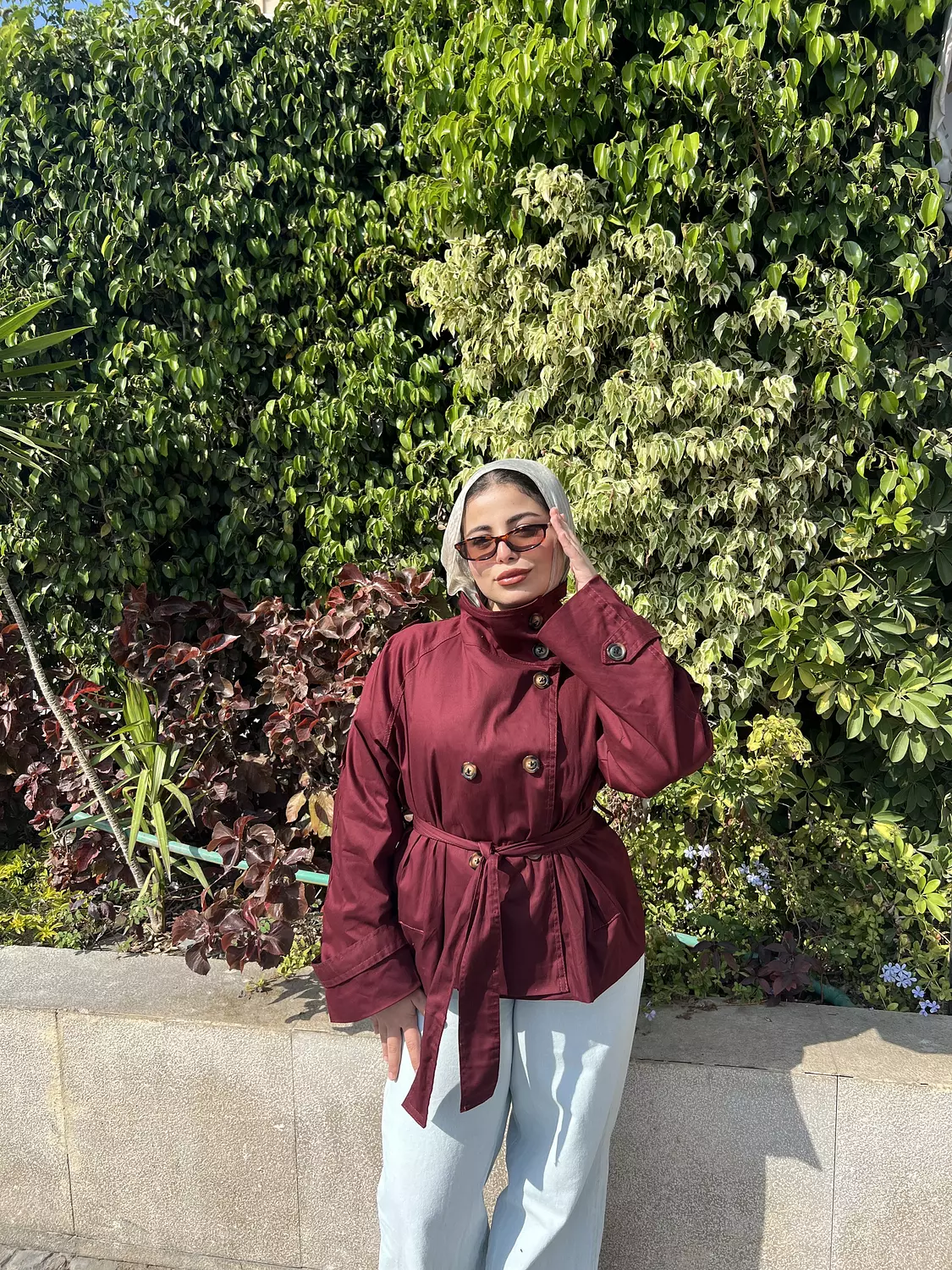 high neck cropped trench  4