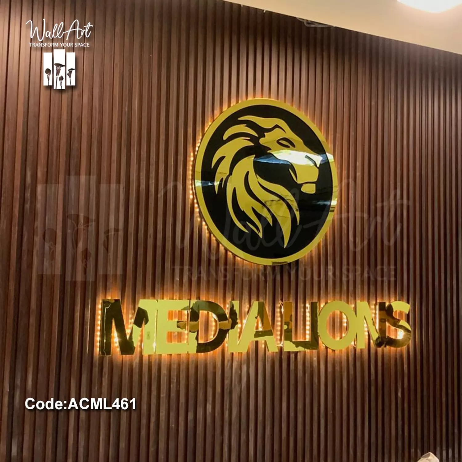 ACML461-Lighted Golden Acrylic Logo   image