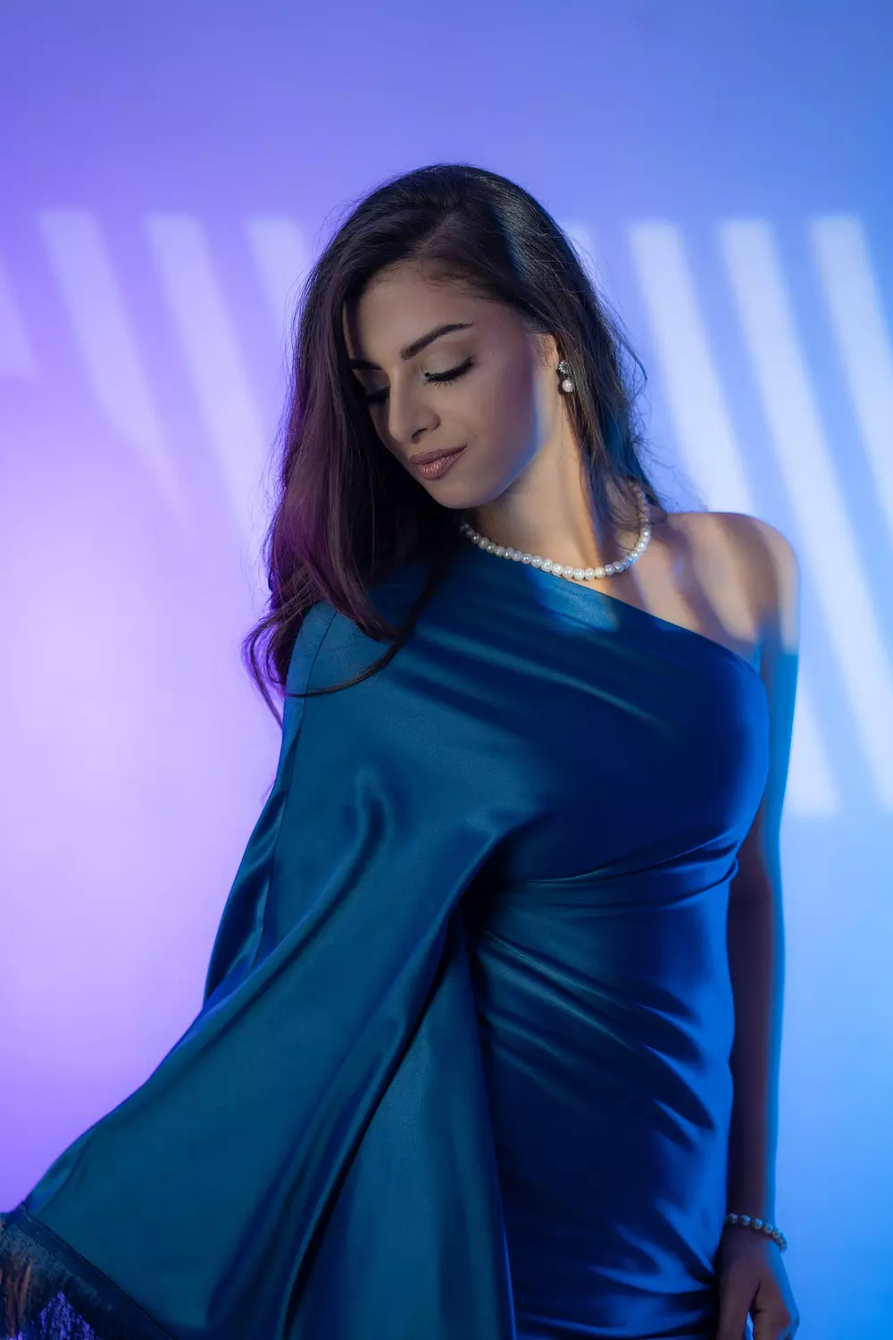 One shoulder dress.  2