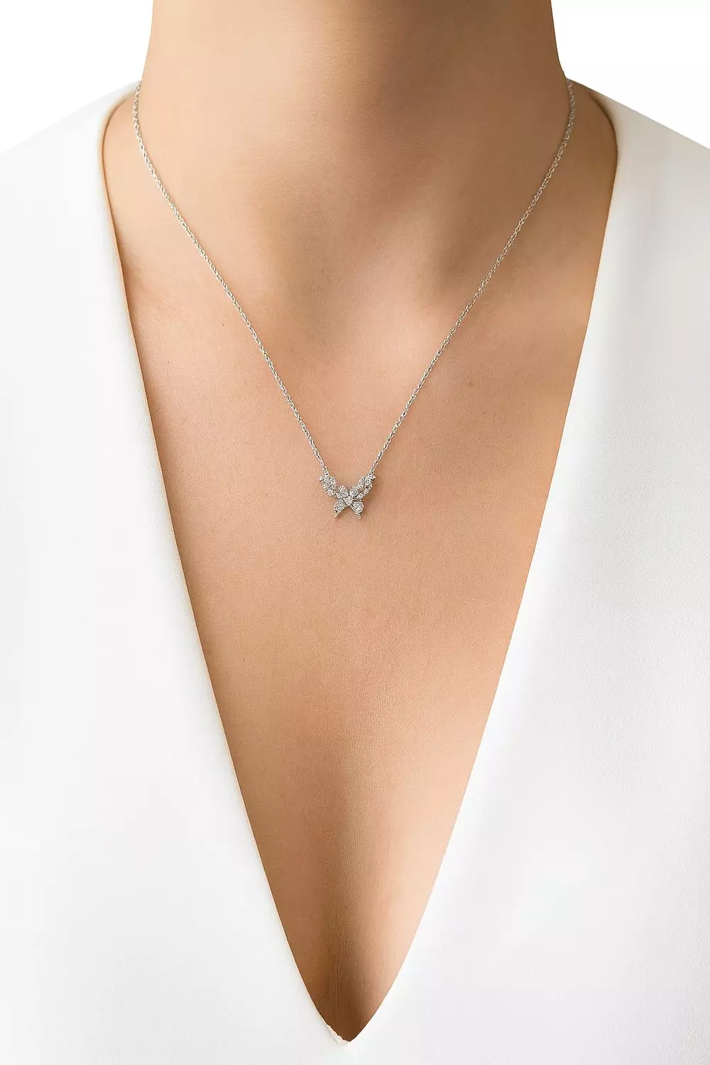  Silver Necklace Butterfly 1
