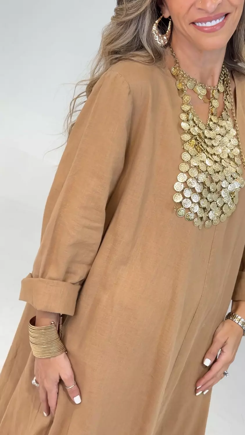''Over Size'' Pure Linen Dress  (3182) 24
