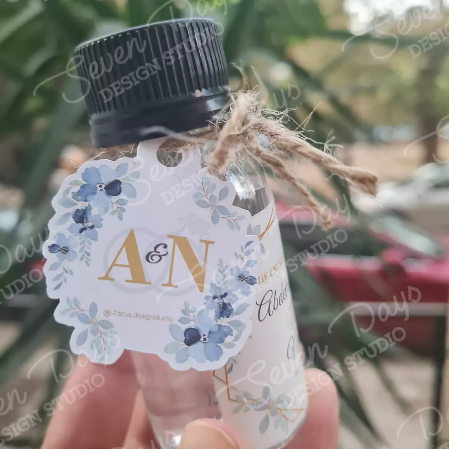 Elegant Blue Flowers Zamzam Water 2