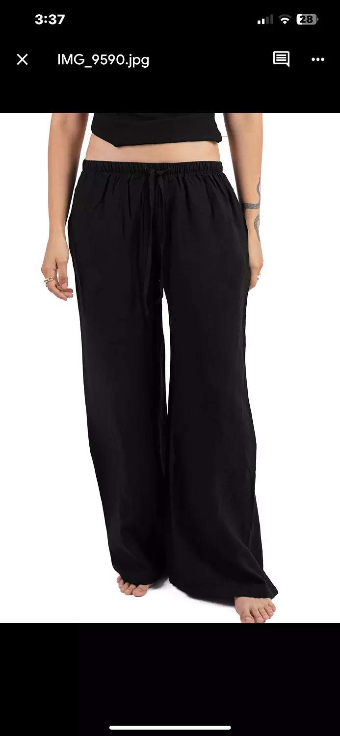 Black backless linen set   2