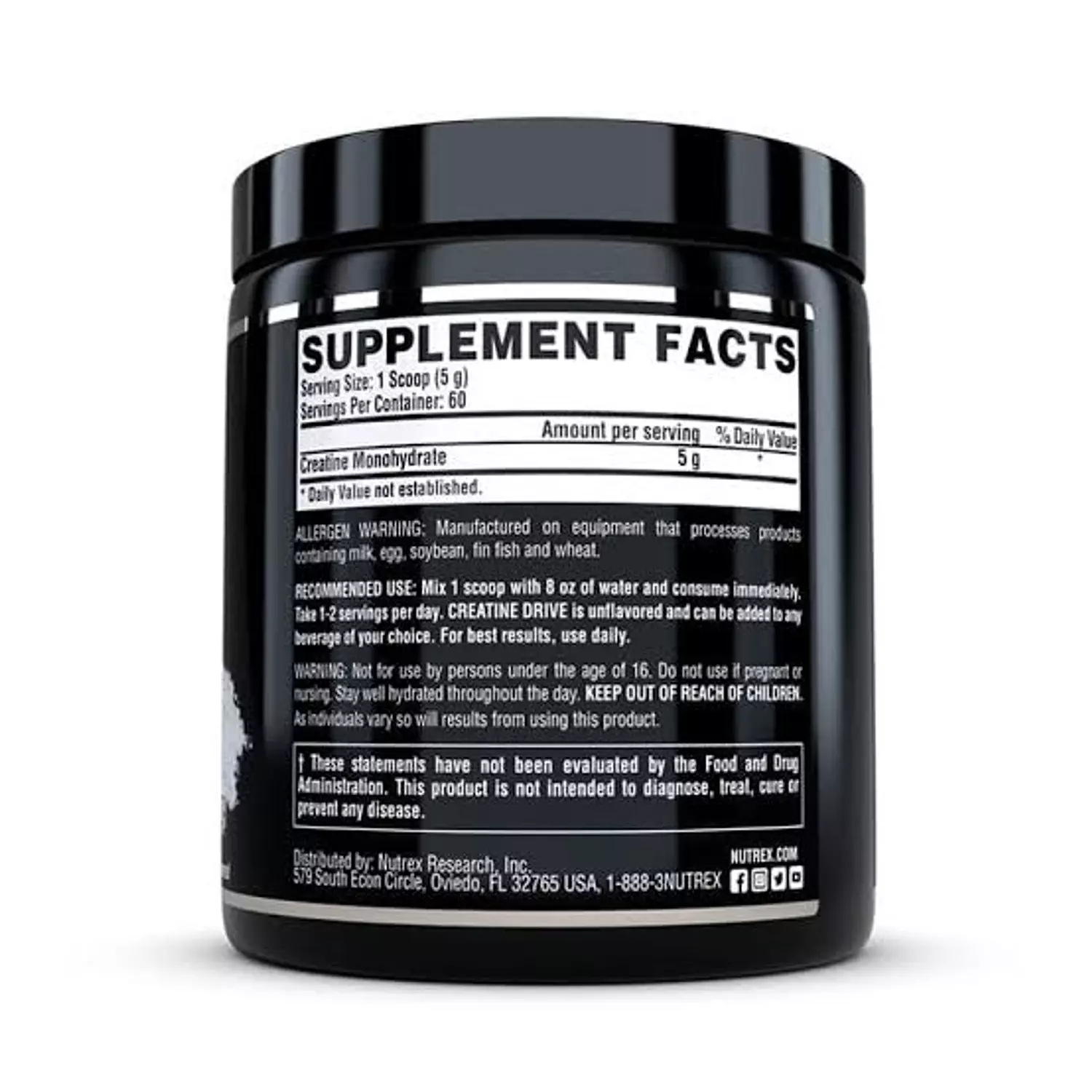 Nutrex Research Creatine Monohydrate (60 serv, 300gm) hover image