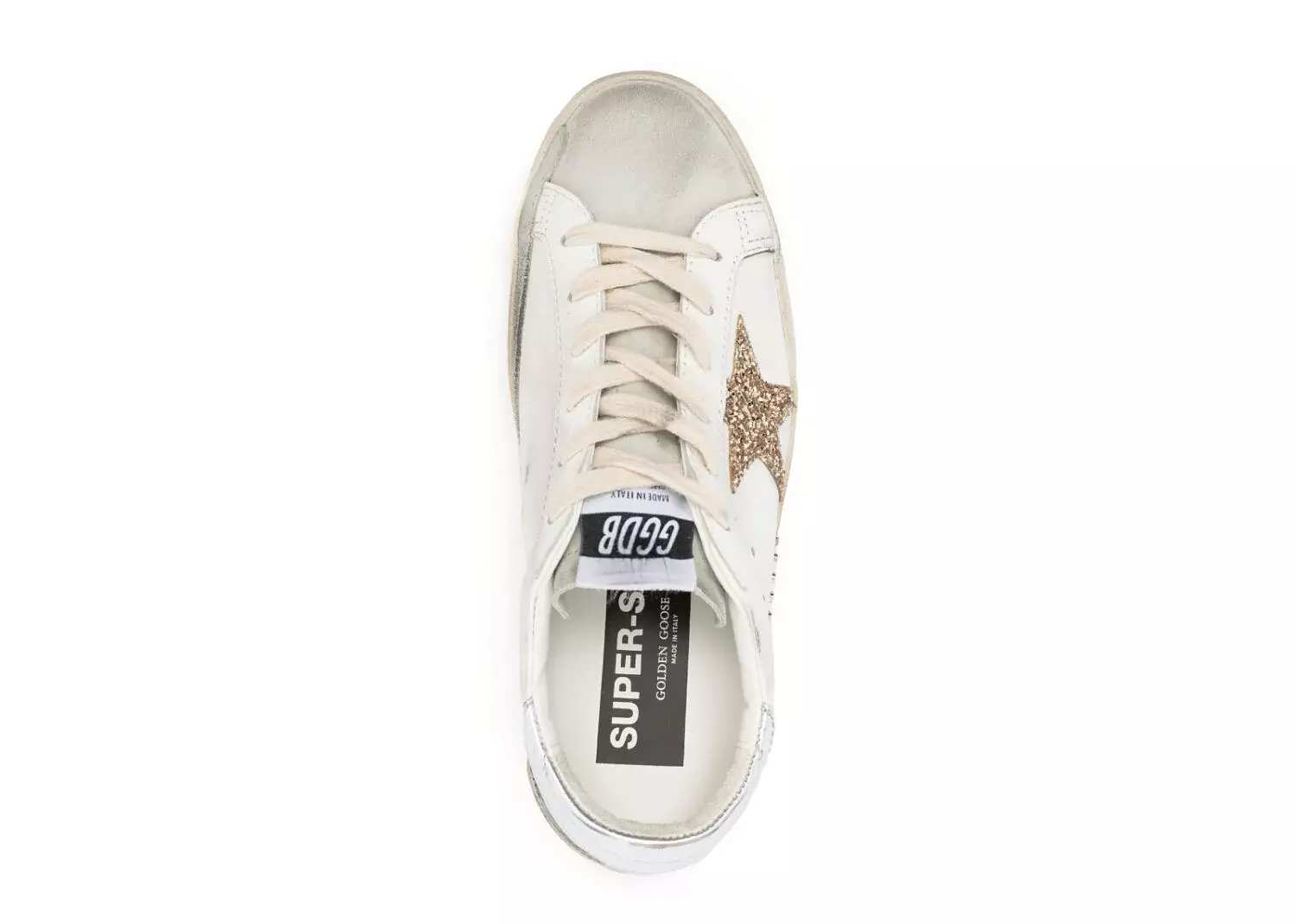 Golden Goose Super-Star White Ice Gray Gold Glitter 1