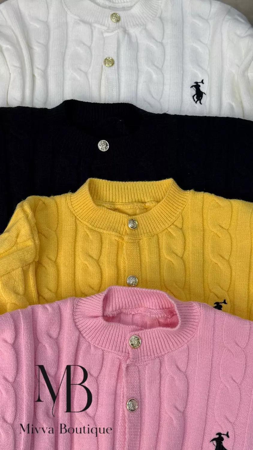 Soft Polo-Embroidered Cardigan * 5