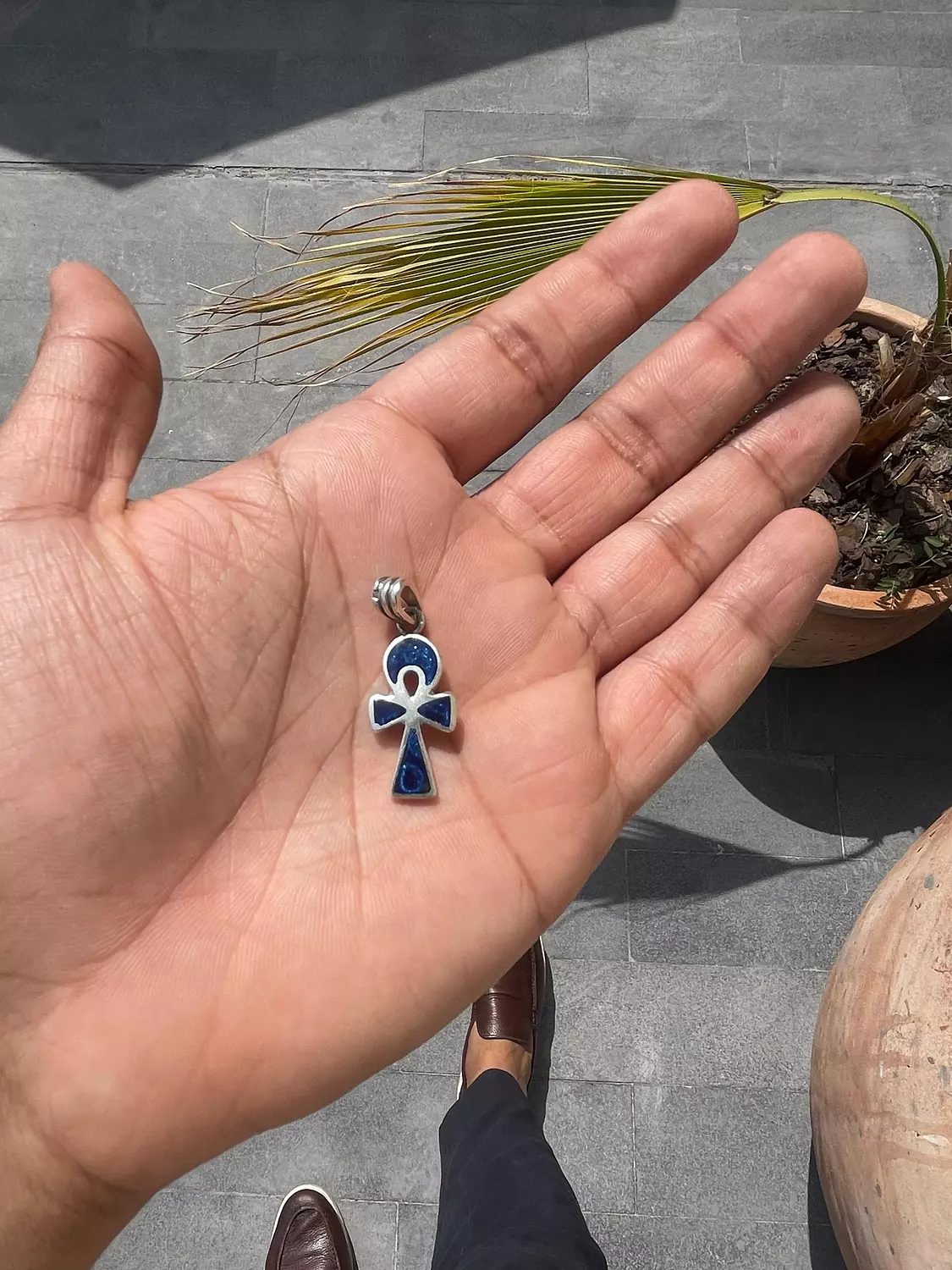 Blue key of life Pendant image