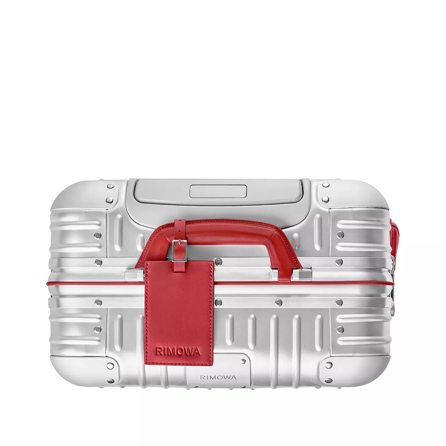 RIMOWA Original Cabin Twist suitcase in silver with red accents 4