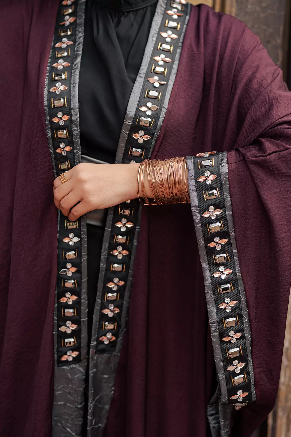 Burgandy kaftan hover image