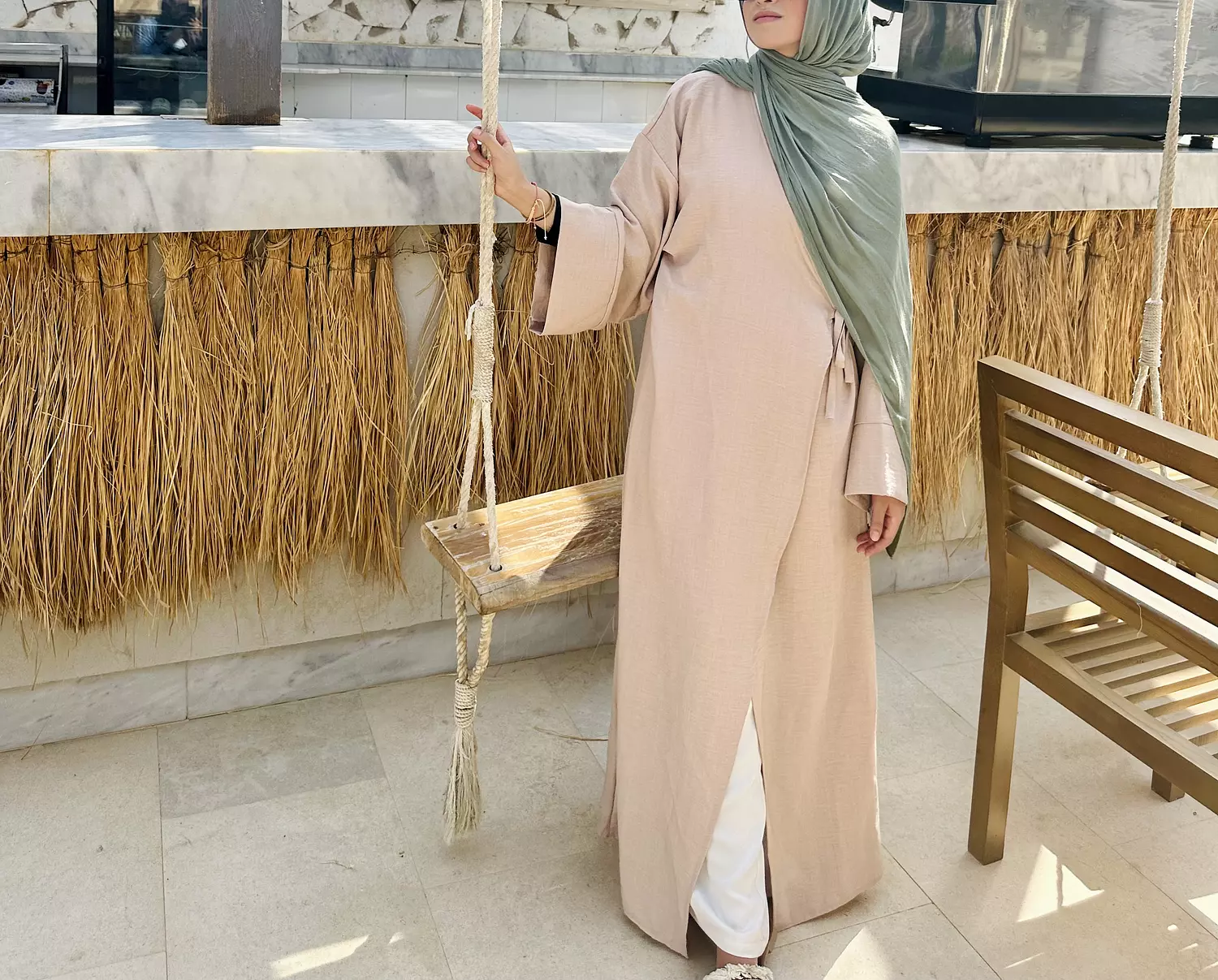 Nature Wrapped Dress -Beige  1