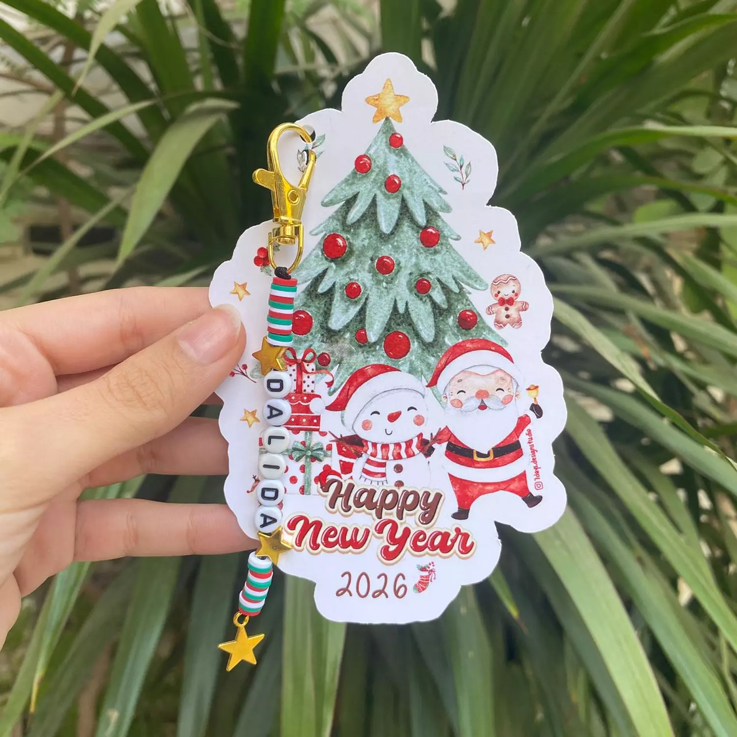 Santa and Snowman Christmas Chain Card image