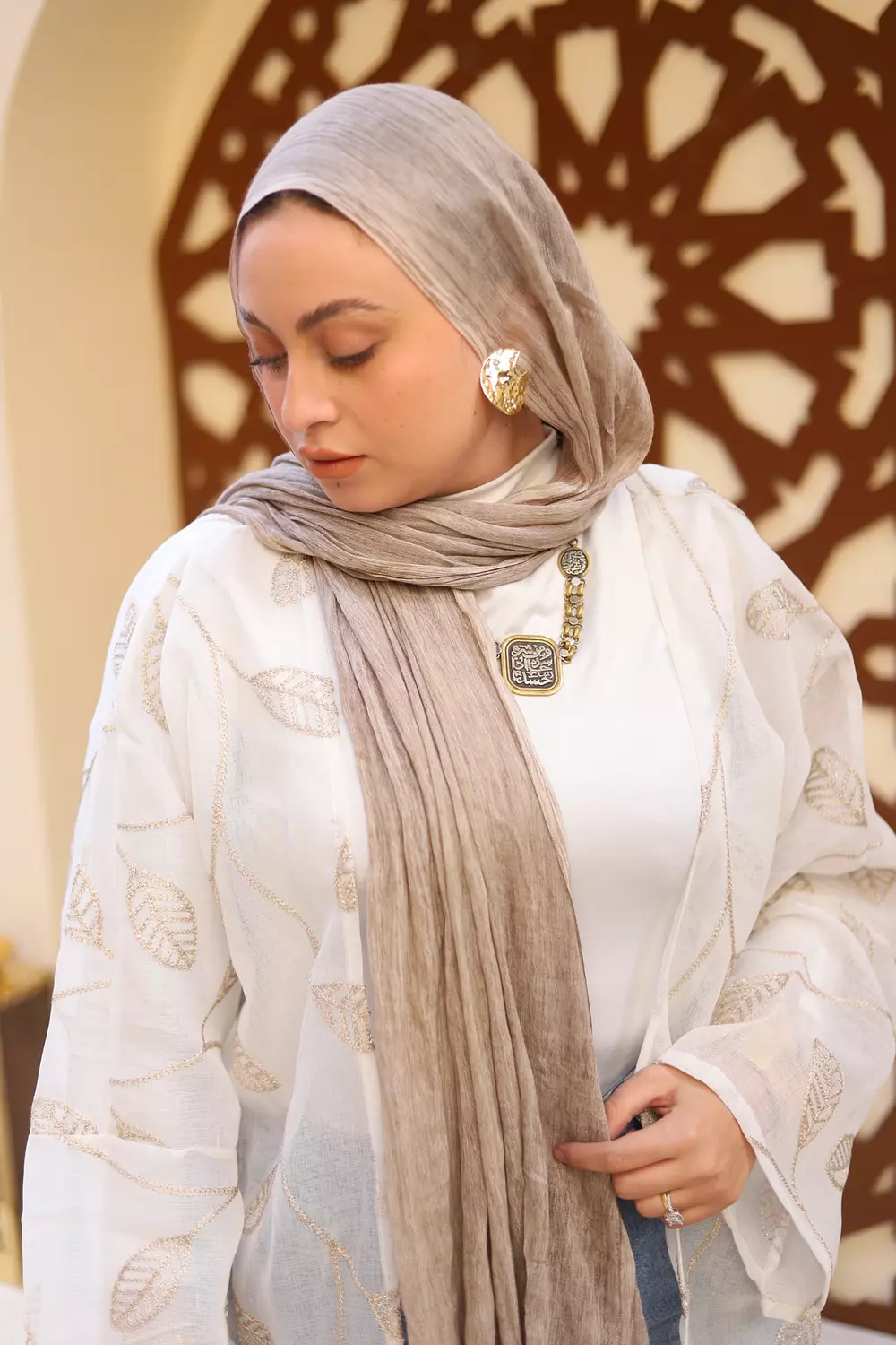 Leaves Linen Kaftan  7