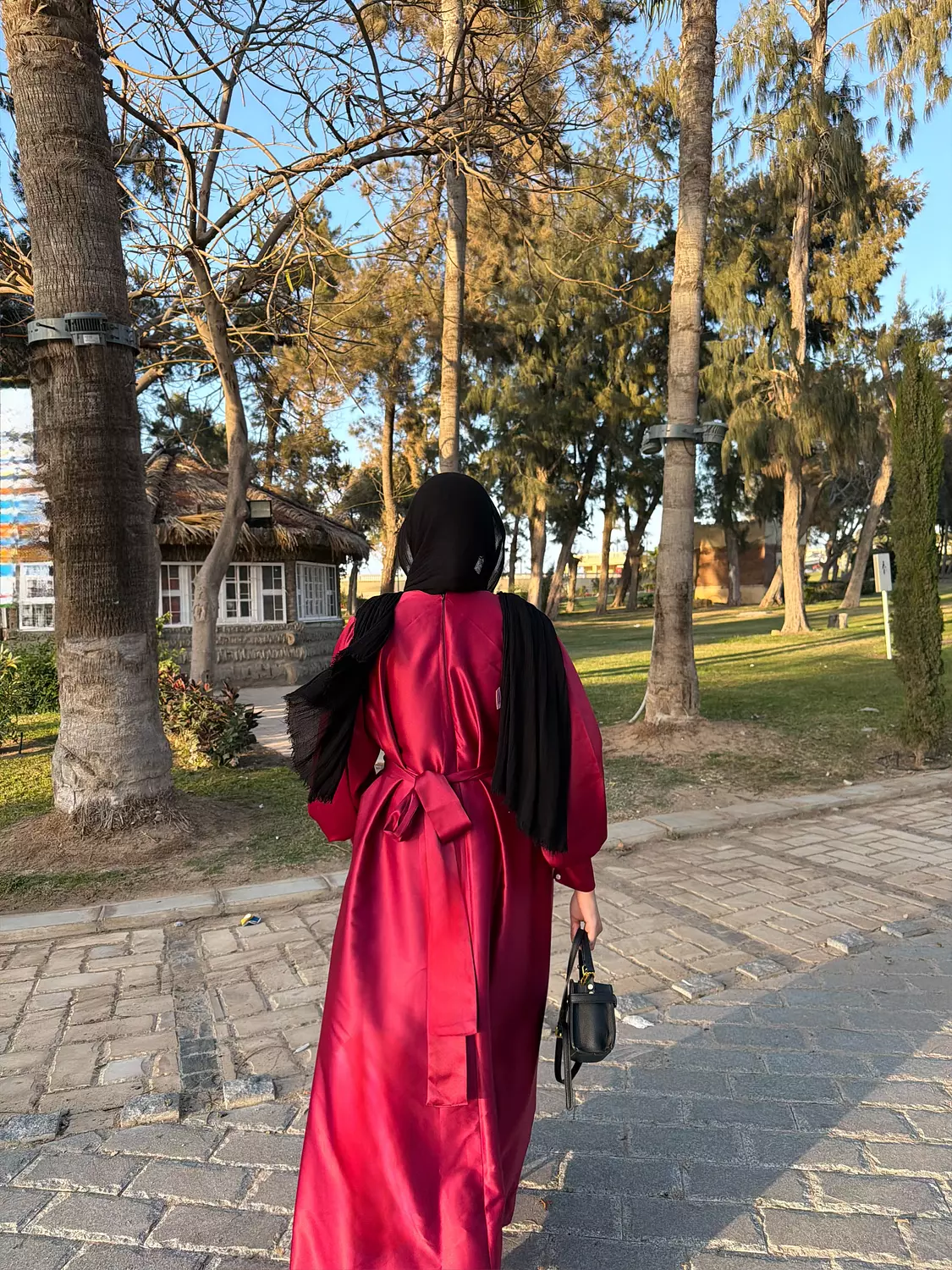 Modest Evening Dress – Elegant Satin Look hover image